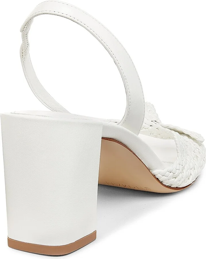 Women's Easy Clarita 75MM Leather Slingback Sandals - White - Size 5.5 - Image 3