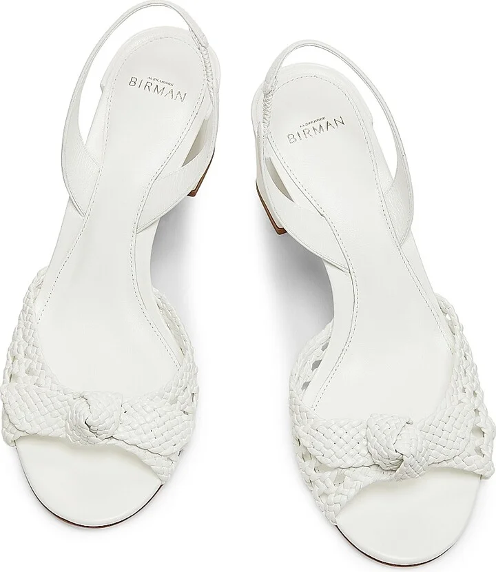 Women's Easy Clarita 75MM Leather Slingback Sandals - White - Size 5.5 - Image 4