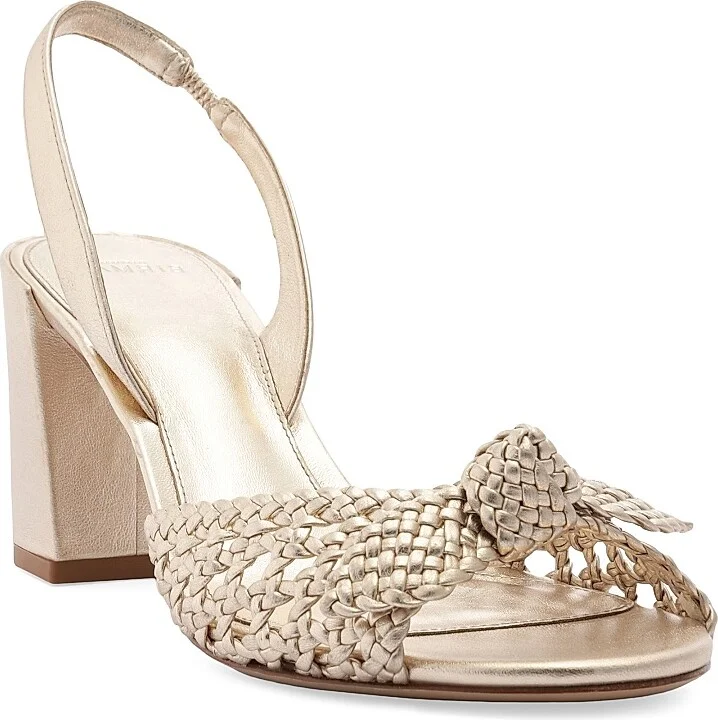 Women's Easy Clarita Tresse 70MM Leather Sandals - Golden - Size 5.5 - Image 2