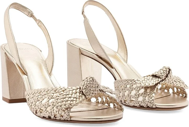 Women's Easy Clarita Tresse 70MM Leather Sandals - Golden - Size 5.5 - Image 3