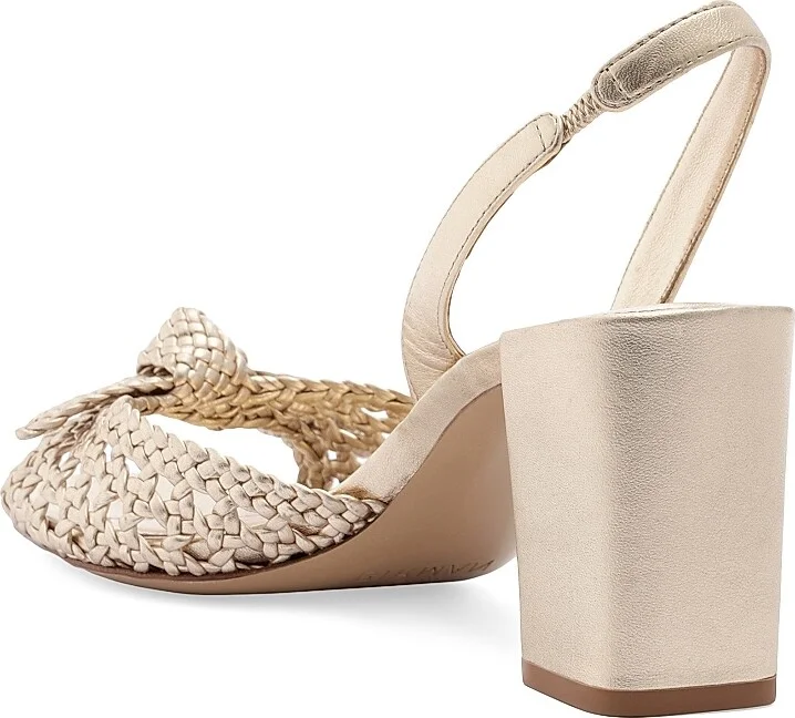 Women's Easy Clarita Tresse 70MM Leather Sandals - Golden - Size 5.5 - Image 4