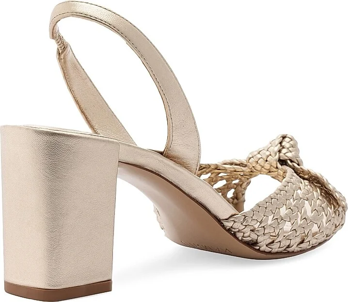 Women's Easy Clarita Tresse 70MM Leather Sandals - Golden - Size 5.5 - Image 5