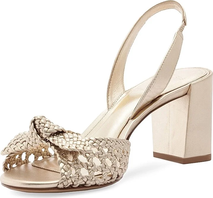Women's Easy Clarita Tresse 70MM Leather Sandals - Golden - Size 5.5 - Image 6
