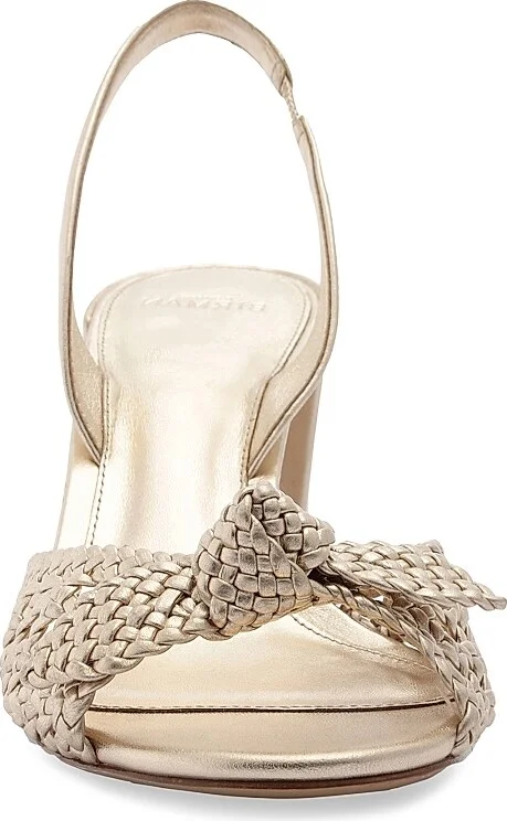 Women's Easy Clarita Tresse 70MM Leather Sandals - Golden - Size 5.5 - Image 7