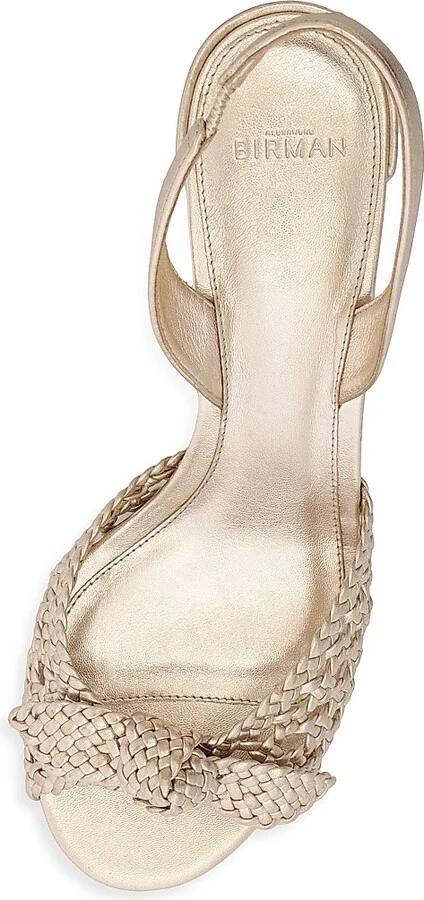 Women's Easy Clarita Tresse 70MM Leather Sandals - Golden - Size 5.5 - Image 9