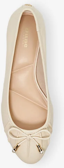 Womens Ecru Leather Amazing Bow-Detail Leather Courts Eur 39 / 6 Uk Women - Image 2