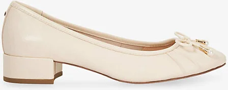 Womens Ecru Leather Amazing Bow-Detail Leather Courts Eur 39 / 6 Uk Women