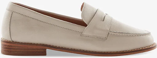 Womens Ecru-Leather Ginelli Penny Leather Loafers Eur 36 / 3 Uk Women