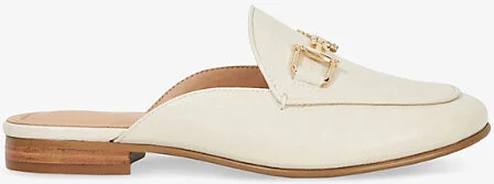 Womens Ecru Leather Glairing Leather Mules Eur 39 / 6 Uk Women