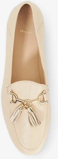 Womens Ecru Leather Greysons Tassle-Trim Leather Loafers Eur 41 / 8 Uk Women - Image 2