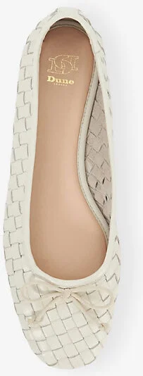 Womens Ecru Leather Heat Woven Leather Ballet Flats Eur 41 / 8 Uk Women - Image 2