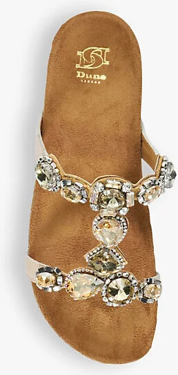 Womens Ecru-Leather Kaleidoscopes Crystal-Embellished Leather Heeled Sandals Eur 38/5 Uk Women - Image 2
