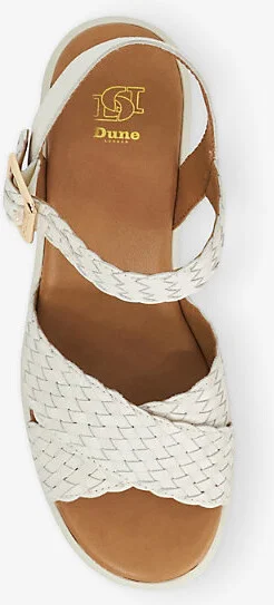 Womens Ecru Leather Kinleys Braided-Leather Sandals Eur 36 / 3 Uk Women - Image 2