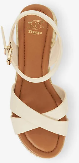 Womens Ecru Leather Littleton Leather and Raffia Flatform Sandals Eur 39 / 6 Uk Women - Image 2