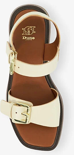 Womens Ecru Leather Luno Double-Strap Leather Flatform Sandals Eur 37 / 4 Uk Women - Image 2