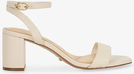Womens Ecru Leather Melini Leather Block-Heel Sandals Eur 41 / 8 Uk Women