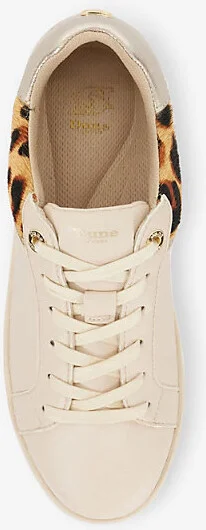 Womens Ecru Synthetic Elli Lace-Up Chunky Flatform Faux Leather Trainers Eur 39 / 6 Uk Women - Image 2
