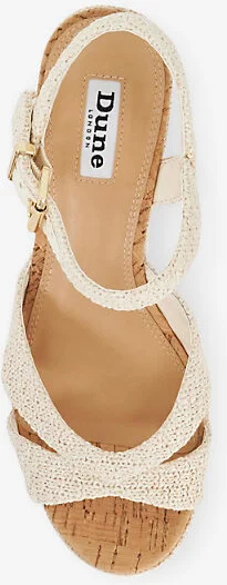 Womens Ecru Synthetic Kelulu Cork Wedge Heel Sandals Eur 39 / 6 Uk Women - Image 2