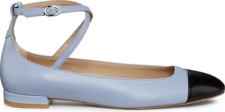Women's Eden Strap Leather Ballet Flats - Cielo Black - Size 5.5
