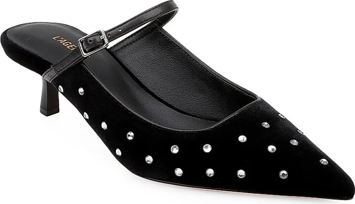 Women's Edith 45MM Suede Pumps - Black Velvet - Size 6.5 - Image 2