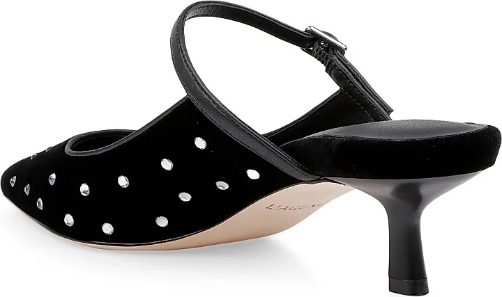 Women's Edith 45MM Suede Pumps - Black Velvet - Size 6.5 - Image 3