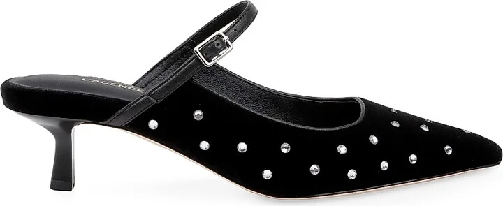 Women's Edith 45MM Suede Pumps - Black Velvet - Size 6.5