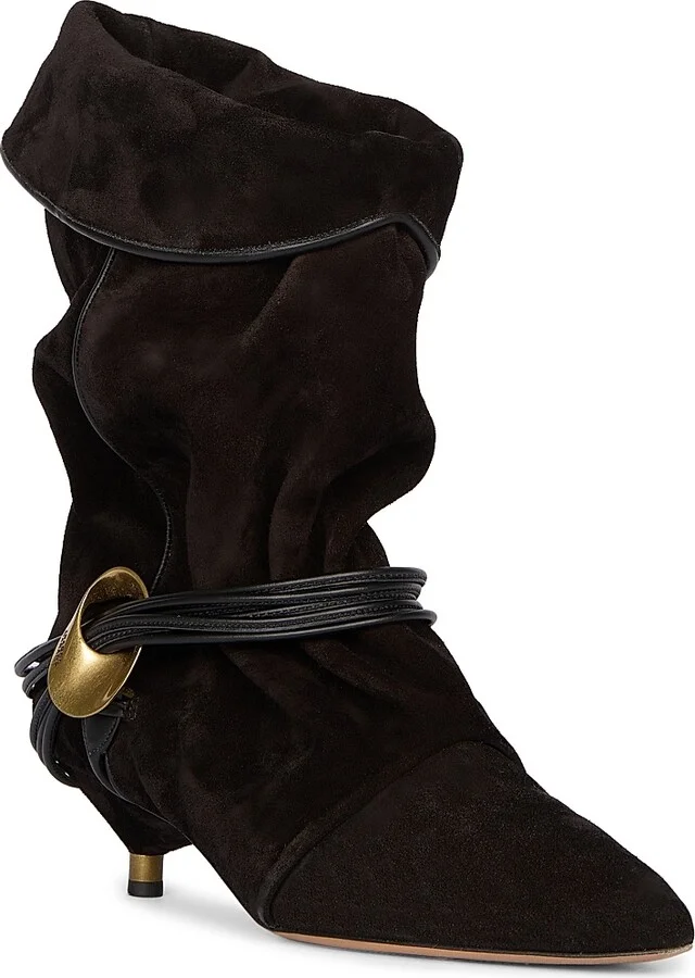 Women's Edrika Suede Slouchy Booties - Black - Size 5 - Image 2
