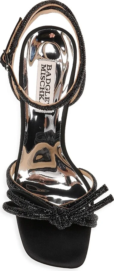 Women's Effie 85MM Crystal-Embellished Satin Stiletto Sandals - Black Satin - Size 5 - Image 5