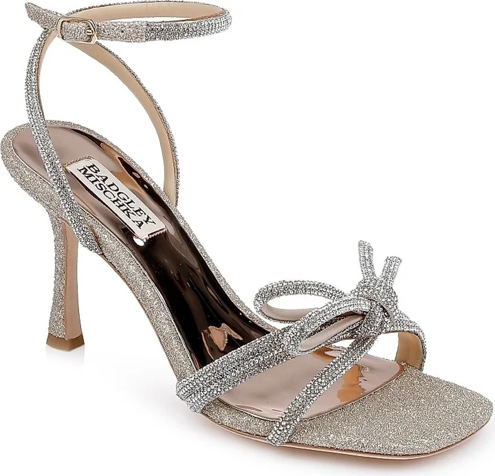 Women's Effie 85MM Crystal-Embellished Satin Stiletto Sandals - Black Satin - Size 5 - Image 6