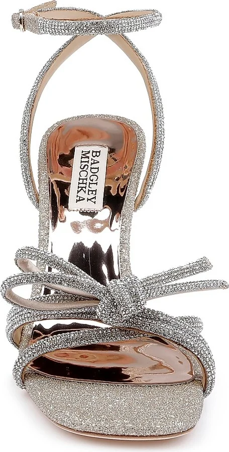Women's Effie 85MM Crystal-Embellished Satin Stiletto Sandals - Black Satin - Size 5 - Image 8
