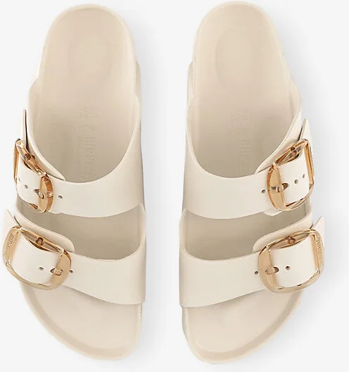 Womens Eggshell Eva Arizona Big Buckle Suede Sandals Eur 38/5 Uk Women - Image 2