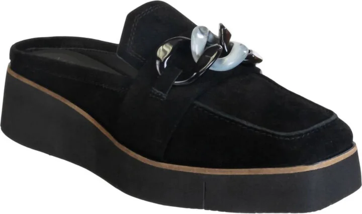 Women's Elect Platform Mules In Black Suede