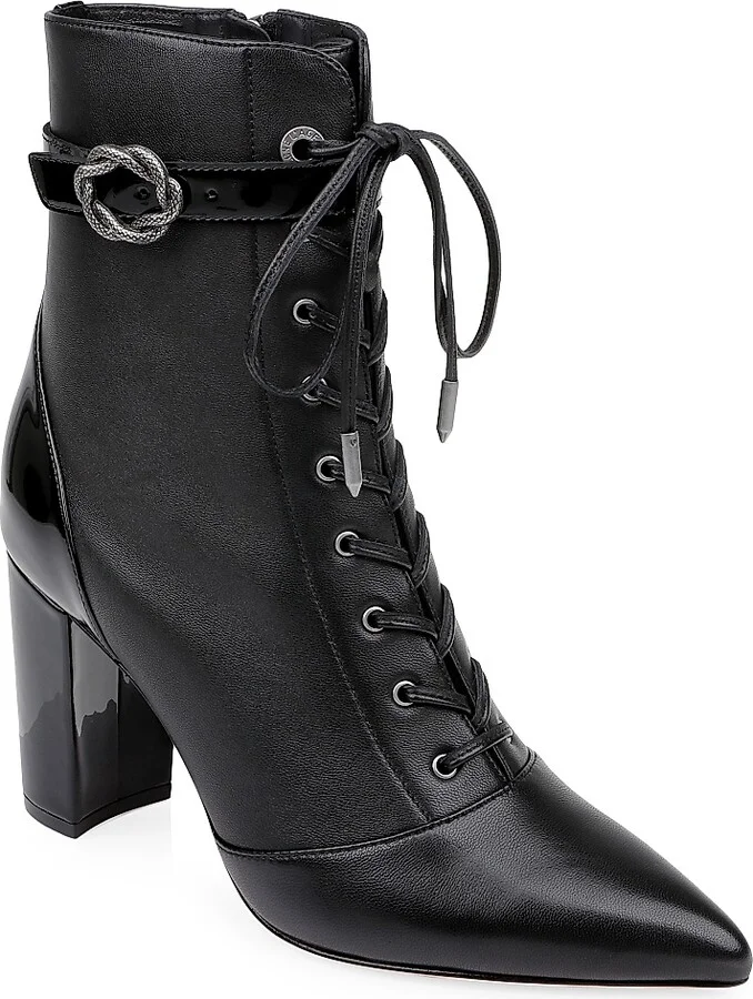 Women's Elegante 85MM Leather Booties - Black Leather - Size 7 - Image 2