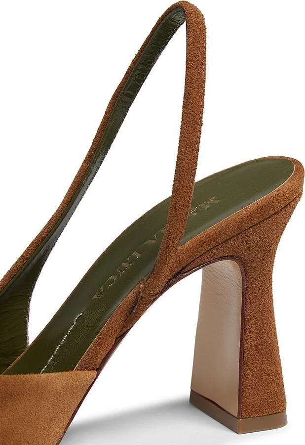 Women's Eleonora 90MM Cap-Toe Suede Slingback Pumps - Rust Copper - Size 9 - Image 5