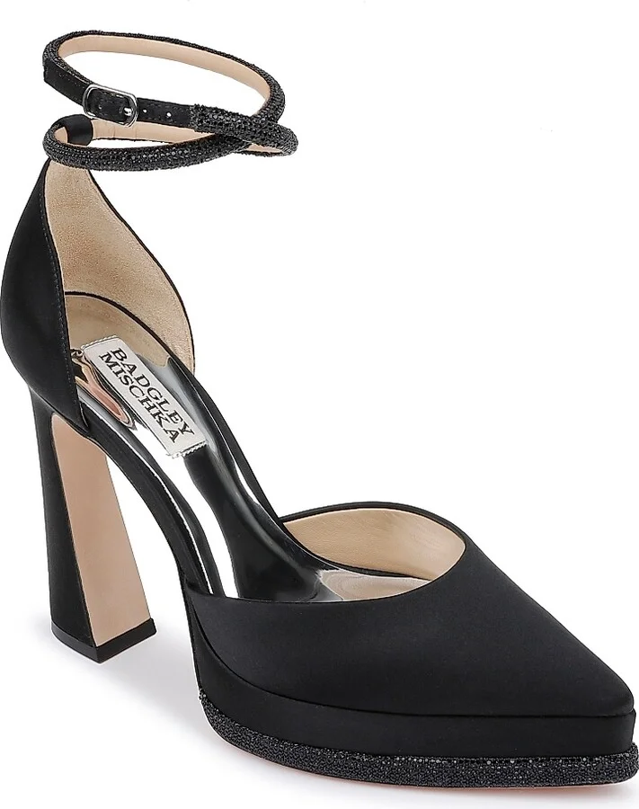 Women's Eliana 125MM Crystal-Embellished Satin Pumps - Black Satin - Size 5 - Image 2