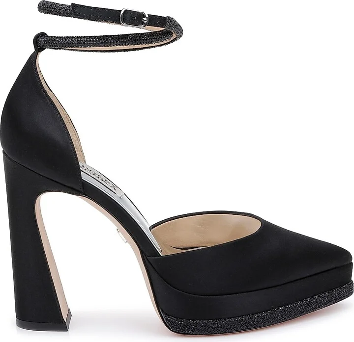 Women's Eliana 125MM Crystal-Embellished Satin Pumps - Black Satin - Size 5