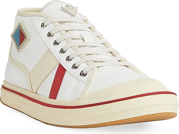 Women's Eliot Logo-Detailed Leather & Canvas Sneakers - White Sea Salt - Size 6 - Image 2