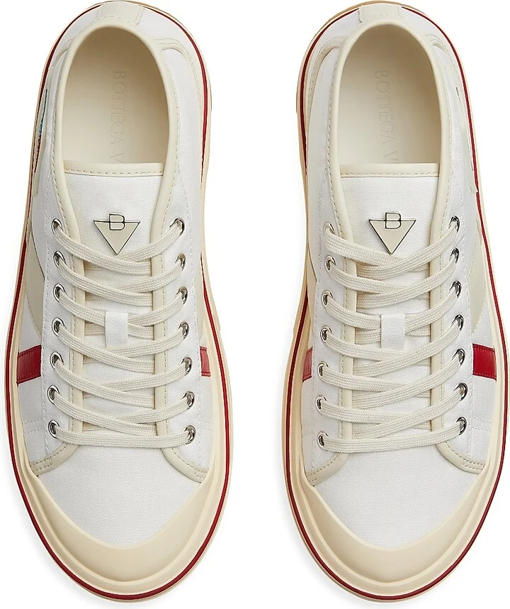 Women's Eliot Logo-Detailed Leather & Canvas Sneakers - White Sea Salt - Size 6 - Image 5