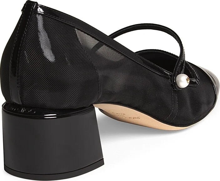 Women's Elisa 45MM Mesh & Patent Leather Pumps - Black - Size 9.5 - Image 3