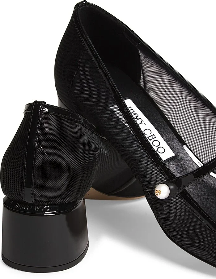 Women's Elisa 45MM Mesh & Patent Leather Pumps - Black - Size 9.5 - Image 5