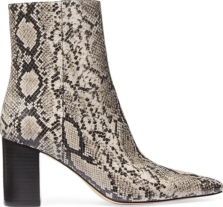 Women's Elise Python-Printed Booties - Natural - Size 5