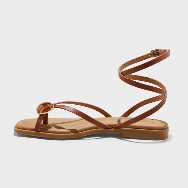 Women's Elizabeth Ankle Strap Sandals with Memory Foam Insole - Universal Thread™ : Adjustable Buckle, Textured Outsole - Image 2