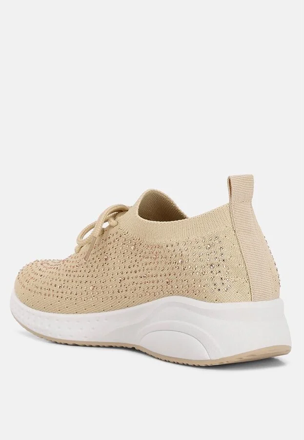Women's elizha stud embellished lace up sneakers - Image 2