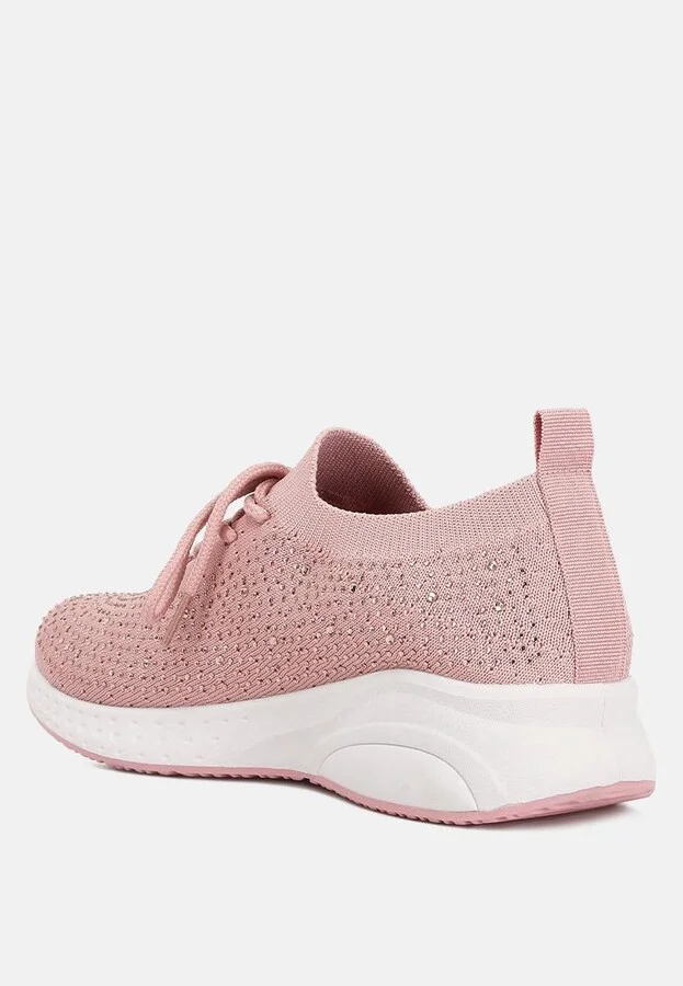 Women's elizha stud embellished lace up sneakers - Image 7