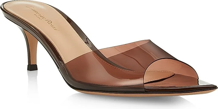 Women's Elle 55MM Plexi Mules - Brown - Size 5 - Image 2