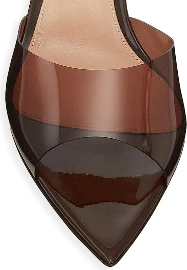 Women's Elle 55MM Plexi Mules - Brown - Size 5 - Image 4
