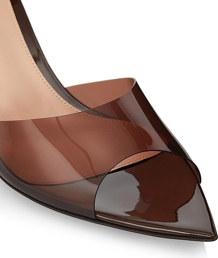 Women's Elle 55MM Plexi Mules - Brown - Size 5 - Image 6