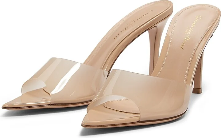 Women's Elle 85MM Heeled Mules - Beige - Size 5 - Image 2