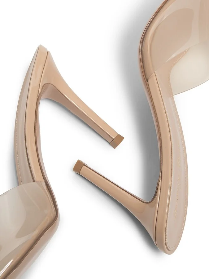 Women's Elle 85MM Heeled Mules - Beige - Size 5 - Image 6