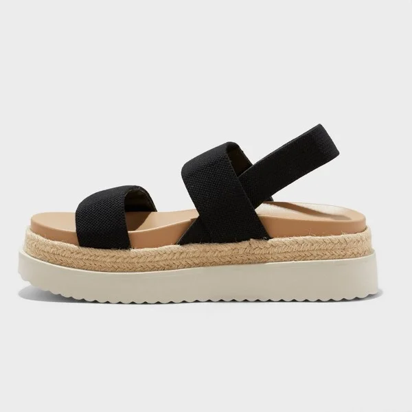 Women's Elliot Stretch Strappy Platform Sandals - Wild Fable™ : Adjustable Elastic Strap, Open Round Toe, Textured Outsole - Image 2
